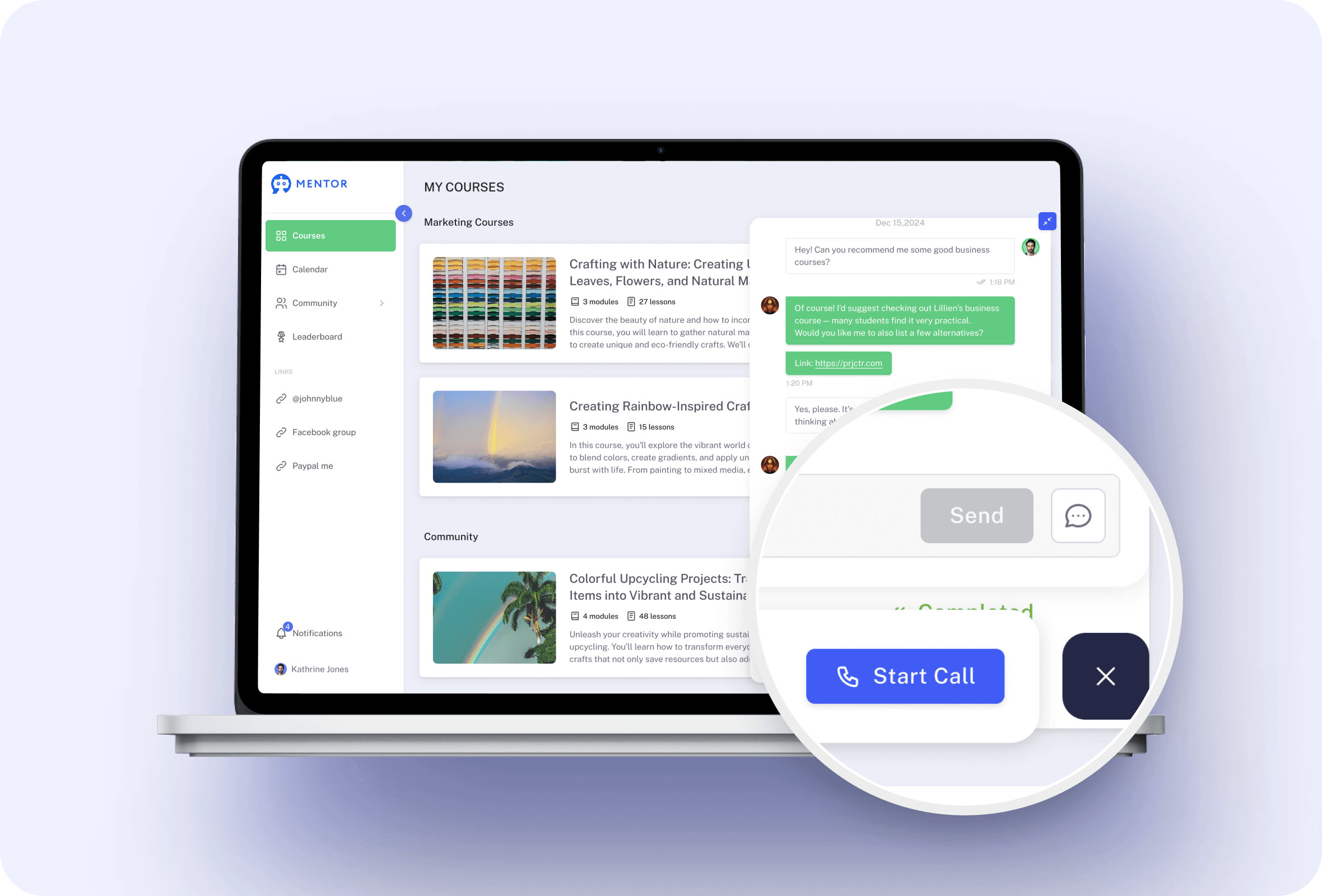 Chat or audio modes