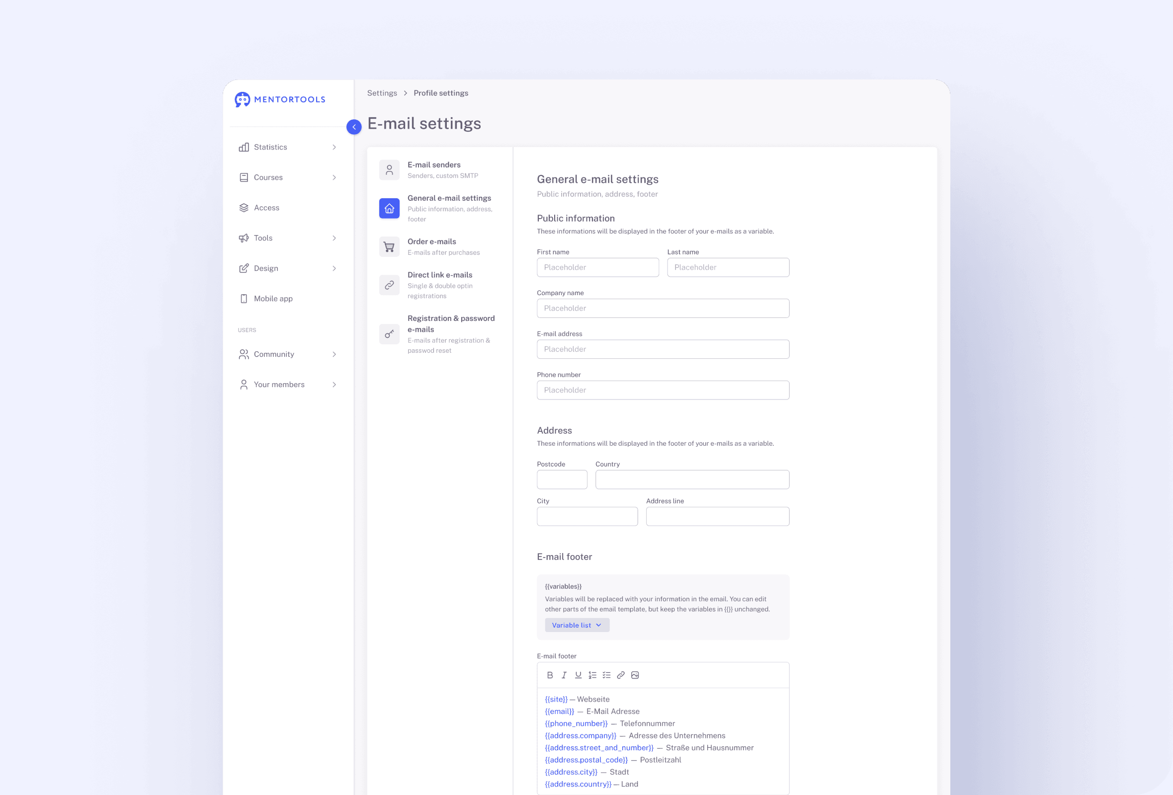 Welcome emails