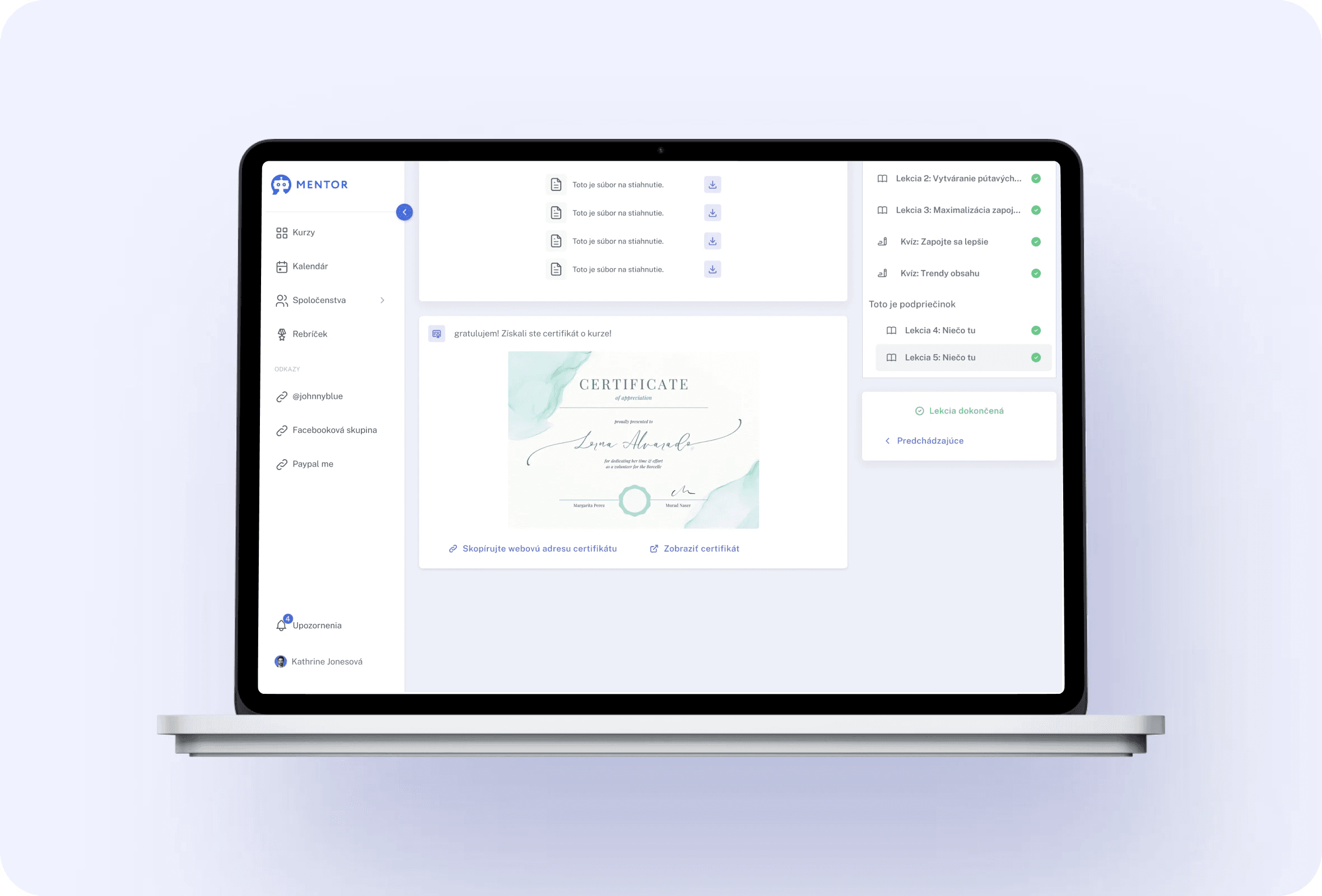 Certificates feature 7