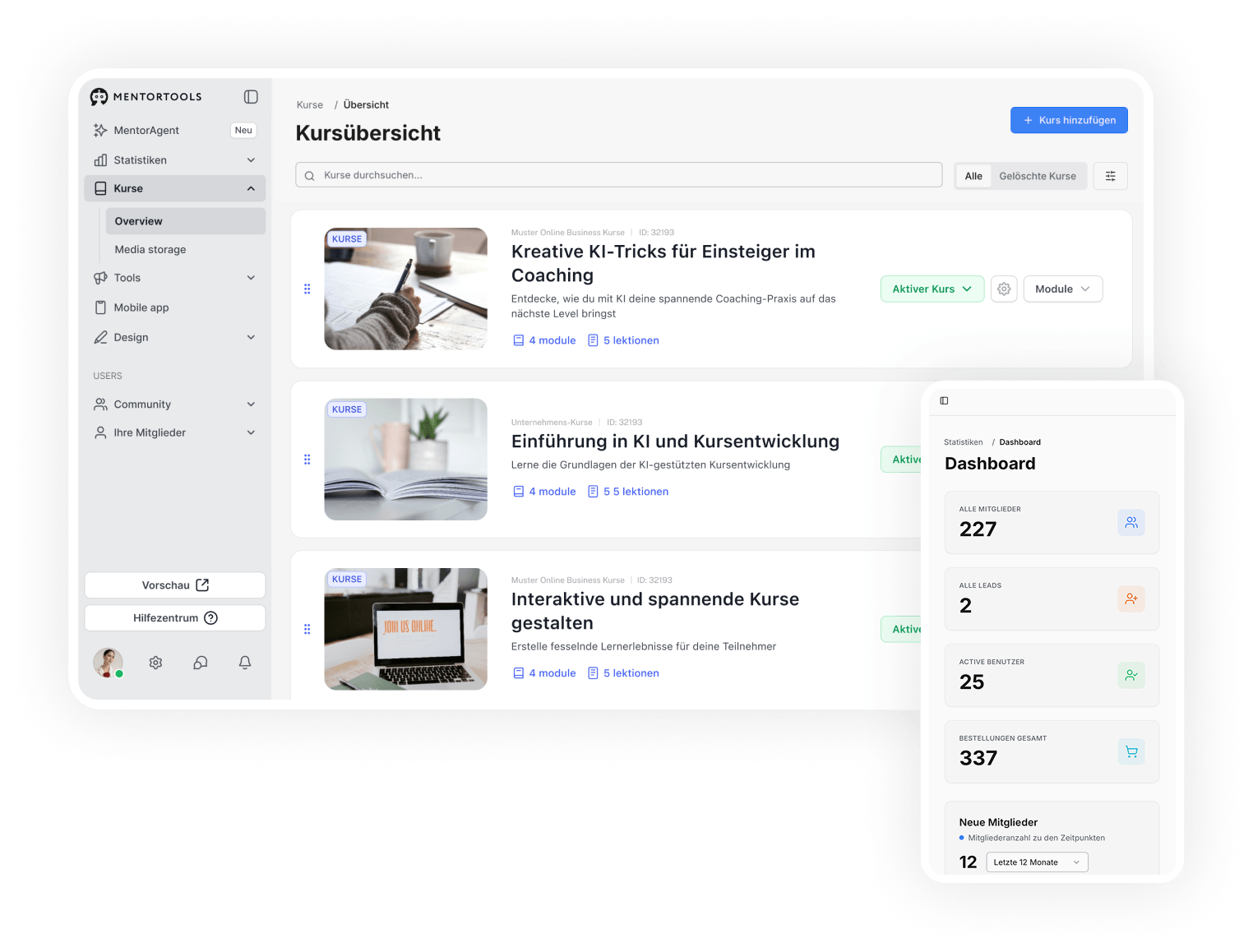 Mentortools dashboard