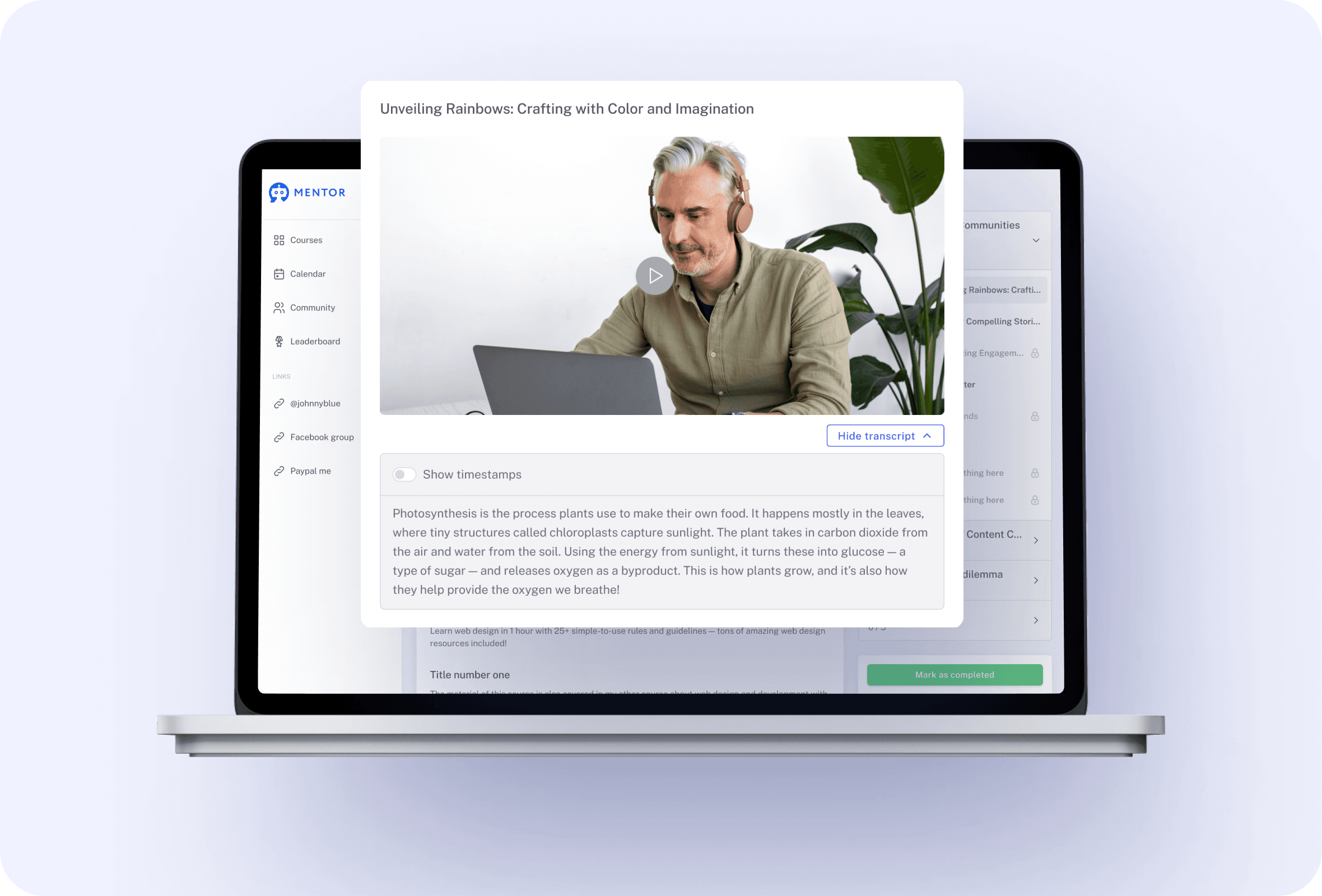 Courses and pages